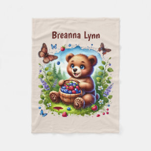 Cute babybeer naam toevoegen fleece deken