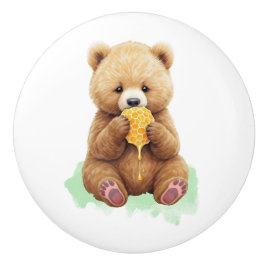 Cute Babybeerkom met honing Keramische Knop