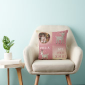 Cute Baby's 1e Kerstmis Foto Rendier Kussen (Stoel)