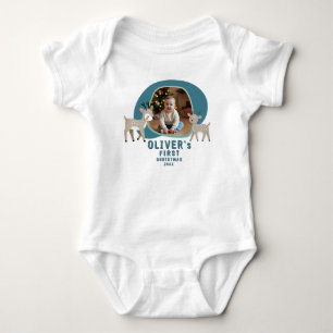 Cute Baby's 1e Kerstmis Foto Rendier Romper