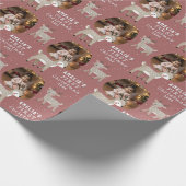 Cute Baby's 1st Christmas Photo Reindeer Cadeaupapier (Hoek)