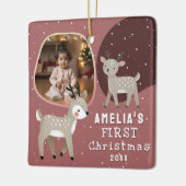 Cute Baby's 1st Christmas Photo Reindeer Keramisch Ornament (Links)