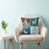 Cute Baby's 1st Christmas Photo Reindeer Kussen (Stoel)