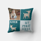 Cute Baby's 1st Christmas Photo Reindeer Kussen (Achterkant)