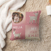 Cute Baby's 1st Christmas Photo Reindeer  Kussen (Deken)