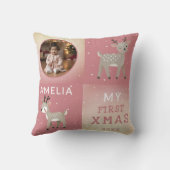 Cute Baby's 1st Christmas Photo Reindeer  Kussen (Achterkant)