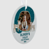 Cute Baby's 1st Christmas Photo Reindeer Ornament (voorkant)