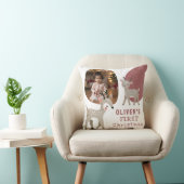 Cute Baby's 1st Kerstmis Foto Rendier Kussen (Stoel)