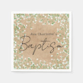 Cute Baby's Breath Waterverf Flowers Boho Baptism Servet (Voorkant)