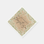 Cute Baby's Breath Waterverf Flowers Boho Baptism Servet (Hoek)