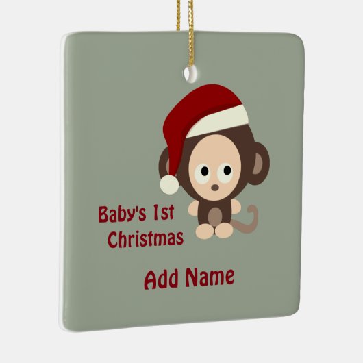 Cute Baby's eerste kerstaap Keramisch Ornament (Rechts)