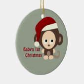 Cute Baby's eerste kerstaap Keramisch Ornament (Rechts)