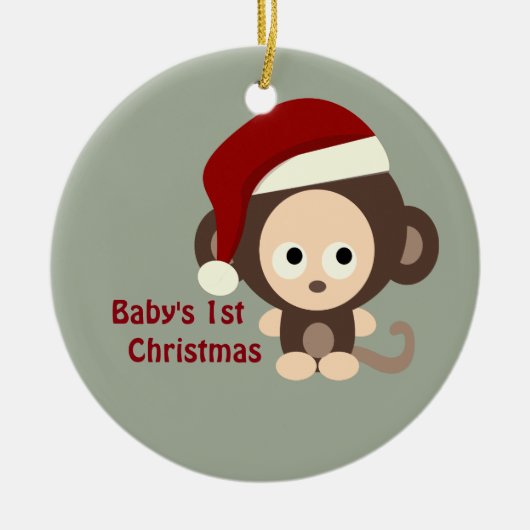 Cute Baby's eerste kerstaap Keramisch Ornament (Voorkant)