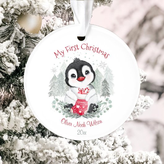 Cute Baby's eerste kerstfeest acrylversiering Ornament