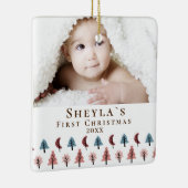 Cute Baby's eerste kerstfoto Keramisch Ornament (Rechts)