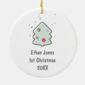 Cute Baby's eerste kerstfoto Keramisch Ornament (Achterkant)