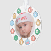 Cute Baby's eerste kerstfoto Ornament (voorkant)