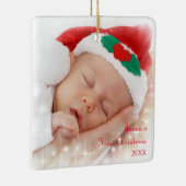 Cute Baby's eerste kerstfoto Ornament keramisch (Rechts)