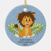 Cute Baby's eerste kerstjongetje Keramisch Ornament (Voorkant)