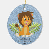 Cute Baby's eerste kerstjongetje Keramisch Ornament (Links)