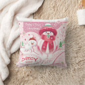 Cute Baby's Eerste Kerstkerst voor meisjes Kussen (Deken)