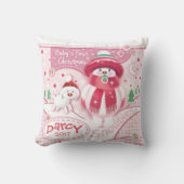 Cute Baby's Eerste Kerstkerst voor meisjes Kussen (Voorkant)