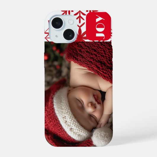 Cute Baby's Eerste Kerstmis Foto iPhone 15 Case (Achterkant)