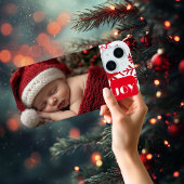 Cute Baby's Eerste Kerstmis Foto iPhone 15 Case