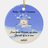 CUTE Baby's Eerste Kerstmis Keramisch Ornament (Voorkant)