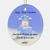 CUTE Baby's Eerste Kerstmis Keramisch Ornament (Links)