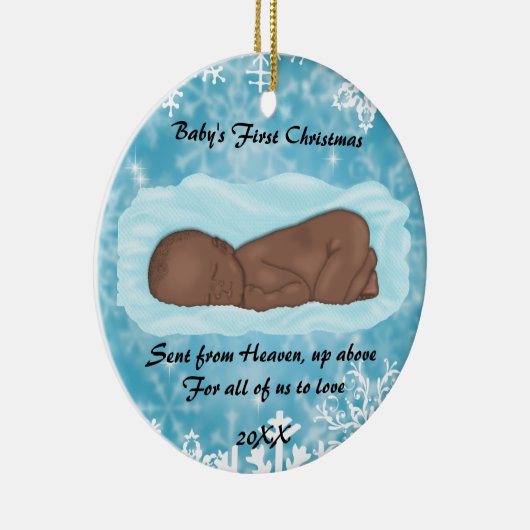 CUTE Baby's Eerste Kerstmis Keramisch Ornament (Rechts)