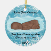 CUTE Baby's Eerste Kerstmis Keramisch Ornament (Voorkant)