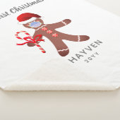 Cute Babys Eerste Kerstontbijt Monogram Sherpa Deken (3/4)