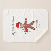 Cute Babys Eerste Kerstontbijt Monogram Sherpa Deken (Voorkant (horizontaal))