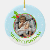 Cute Baby's eerste kerstpinguïn Foto Keramisch Ornament (Achterkant)
