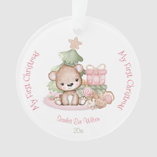 Cute Baby's Eerste Kerstversiering Acryl Ornament (voorkant)