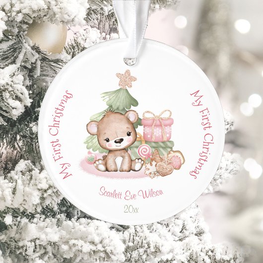 Cute Baby's Eerste Kerstversiering Acryl Ornament