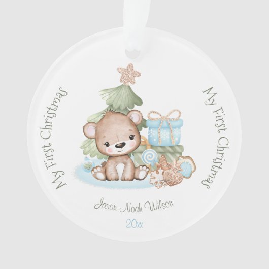 Cute Baby's Eerste Kerstversiering Acryl Ornament (voorkant)