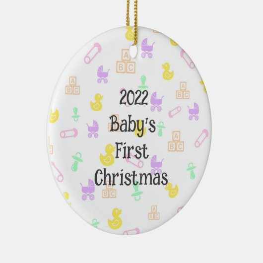 Cute Baby's eerste kerstversiering Keramisch Ornament (Rechts)