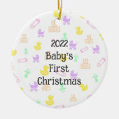 Cute Baby's eerste kerstversiering Keramisch Ornament (Voorkant)