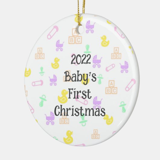 Cute Baby's eerste kerstversiering Keramisch Ornament (Links)