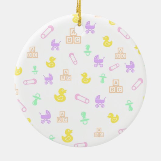 Cute Baby's eerste kerstversiering Keramisch Ornament (Achterkant)