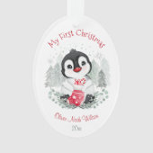 Cute Baby's eerste ovaal kerstacryl Ornament (voorkant)
