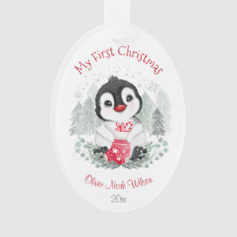 Cute Baby's eerste ovaal kerstacryl Ornament