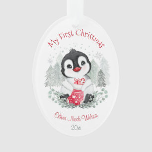 Cute Baby's eerste ovaal kerstacryl Ornament