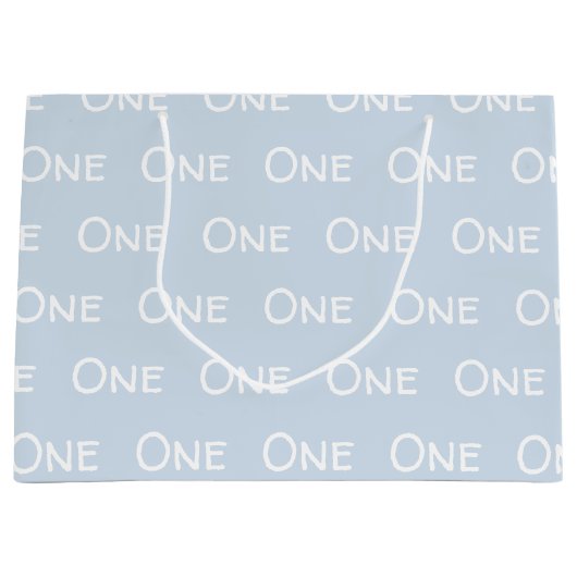 Cute Baby's eerste verjaardag Blauw Groot Cadeauzakje (Voorkant)