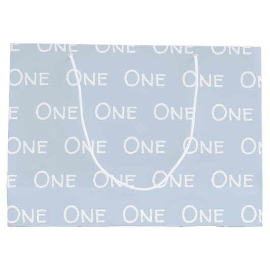 Cute Baby's eerste verjaardag Blauw Groot Cadeauzakje (Achterkant)