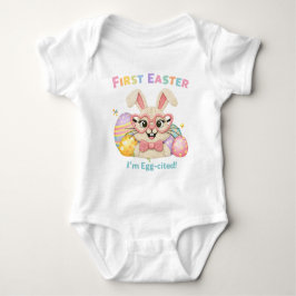 Cute Baby's First Easter Egg-cited Bunny Romper