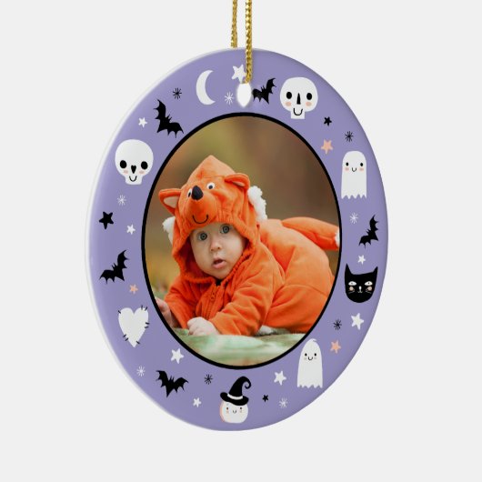 Cute Baby's First Halloween Foto Keramisch Ornament (Rechts)