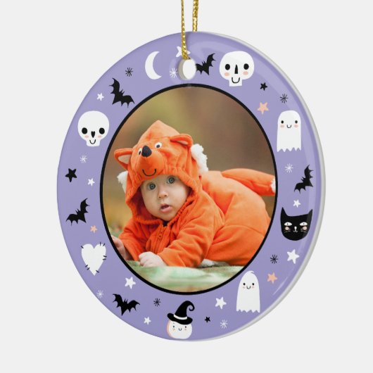 Cute Baby's First Halloween Foto Keramisch Ornament (Links)